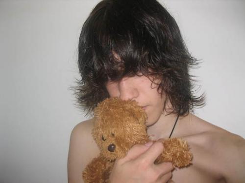 Mike...       with his cute little teddy-bear               XxX