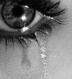 crying grey eye