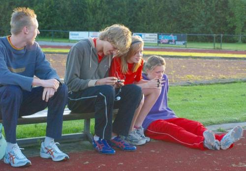 oud, maar wel lief. Yoran, Joey, ik, Christa