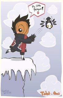 Tobi = a good.... wait penguins can't fly Tobi NO !  T-T