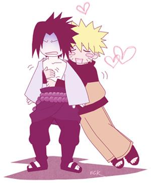 Naruto : Sasuke kun !! <3   Sasuke: wtf o_0... a fanboy ??