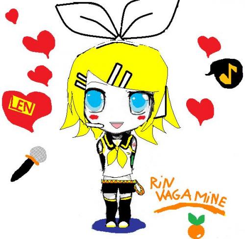 hier is rin van vocaloid mijn eigen werkje