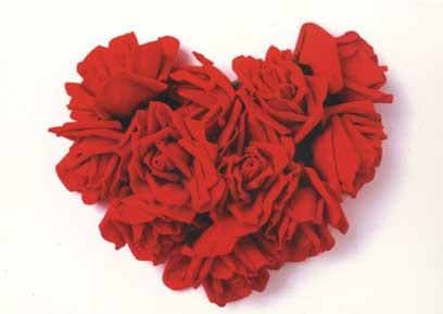 Een hart vol rode rozen..