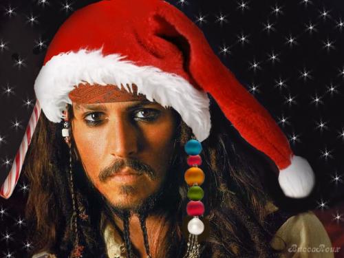 Johnny Depp!!!! (Jack sparrow) als kerstman:D