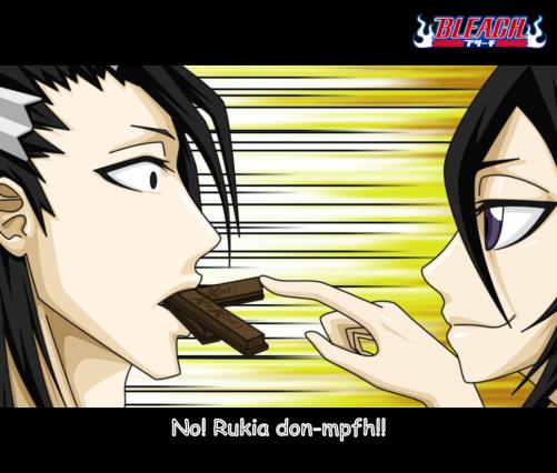 Byakuya's first KitKat :'D