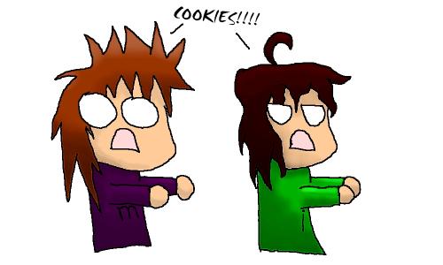 Ilse and me as cookie zombies.