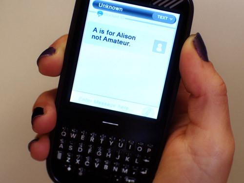A is for Alison not Amateur-Textmessage
