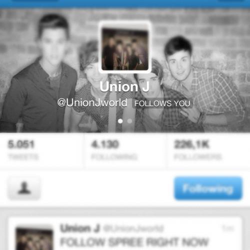 Union J follows me, be jel.