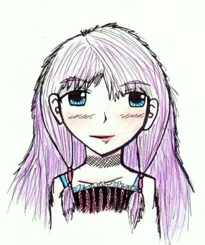 manga meisje paars haar