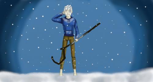 Hier mijn tekening van Jack Frost, gemaakt met mijn tablet. :D