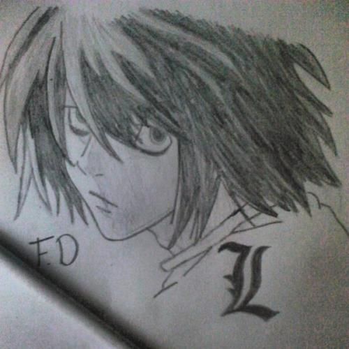 L, death note, selfdrawen, manga, love.