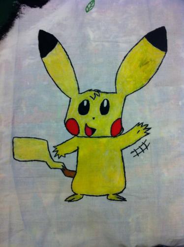 Pikachu! tekenig voor op de klassen vlag!