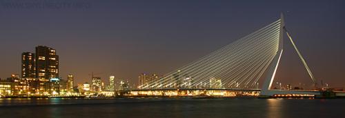 Skyline van Rotterdam (met de Erasmusbrug)